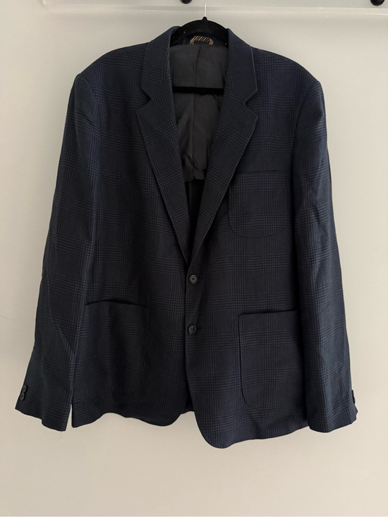 Billy Reid Other - Billy Reid Dark Navy Check Italian Textile Mens Blazer Sport Coat - 48 R